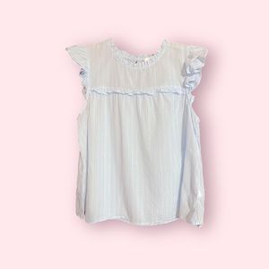 Lauren Conrad 2X Top Pale Blue vertical stripe